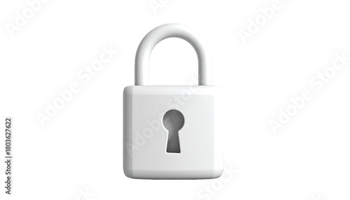 White padlock with keyhole centered on dark background