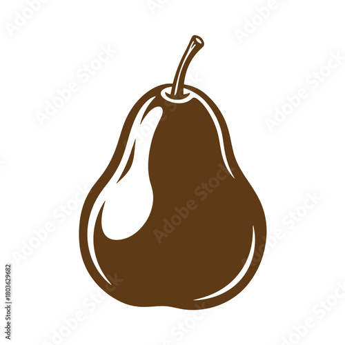 Brown pear illustration isolated on white background sketch vintage art for food and beverage design