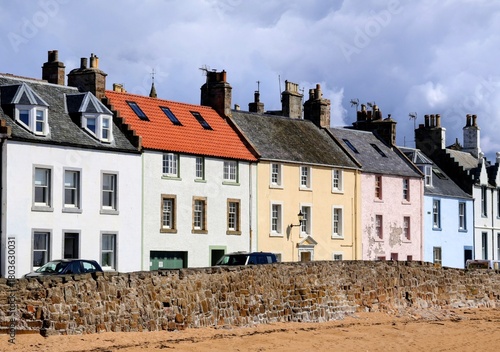 Traditional, colorful houses in Anstruther, Fife, Scotland