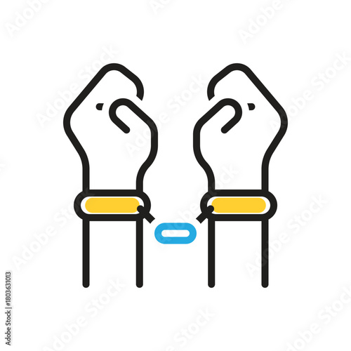 Multi color icon for arrested