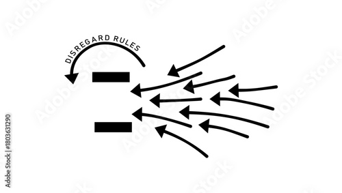 Disregard Rules , black isolated silhouette