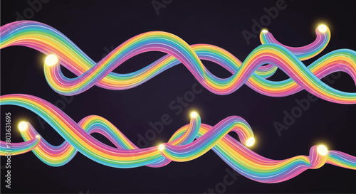 Abstract Rainbow Streams with Light A Vibrant, Colorful, Wavy Background