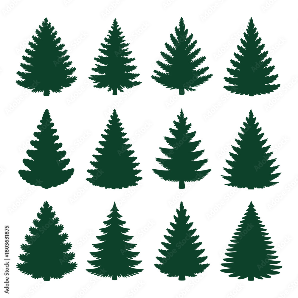 Obraz premium Assorted christmas tree shapes