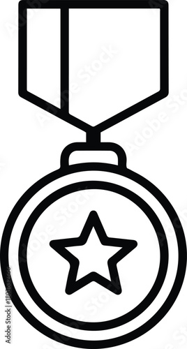 black medal with star, award, achievement clip art preview
