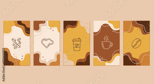 Coffee Theme Social Media Stories - Abstract Earthy Background Templates