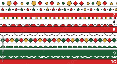 Festive Christmas borders and decorative ribbons for holiday design