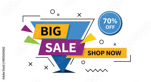 Limited time 70% off big sale promotion for retail shopping event