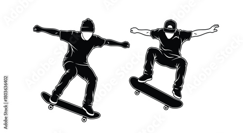 Cool skateboarders performing awesome stunts in the skatepark today