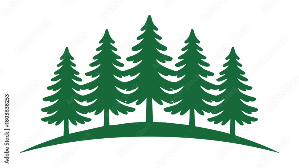 Obraz premium Green forest pine trees symbol