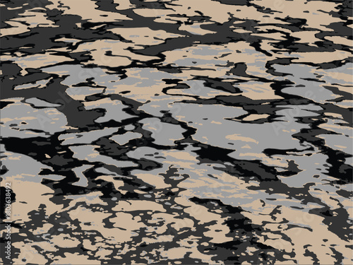a digital vector illustration of a disruptive camouflage pattern, which is used for concealment by breaking up an object's outline