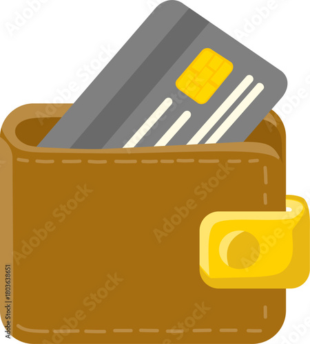 Stylish Wallet with Credit Card for Financial Context