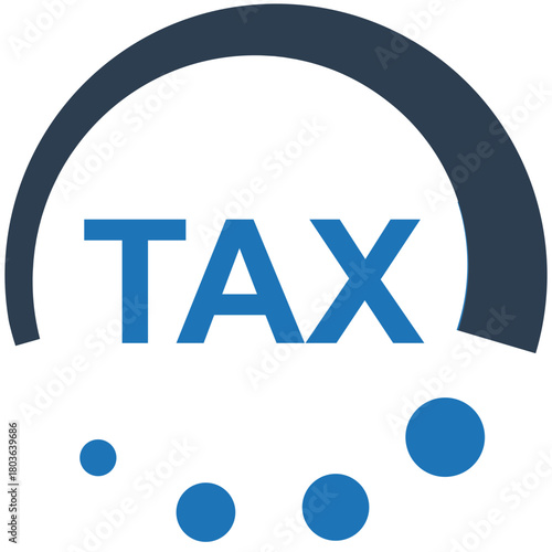 Tax Icon: A clean and modern icon featuring the word TAX integrated within a minimalist design. Suitable for financial concepts.