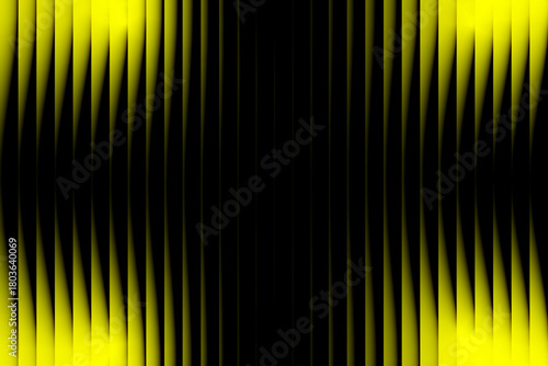 Vibrant yellow streaks of light create a striking abstract vertical pattern against a deep black background