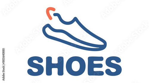 Shoe outline icon with shoes text