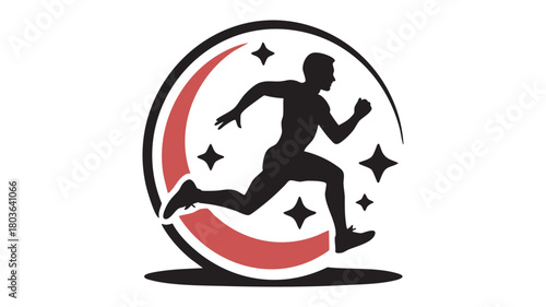 Running man athlete icon design