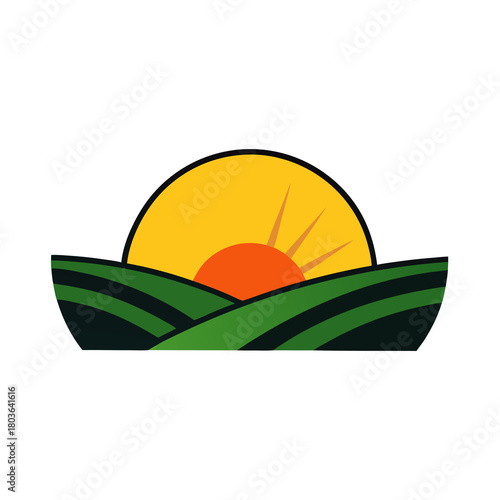 summer landscape with watermelon