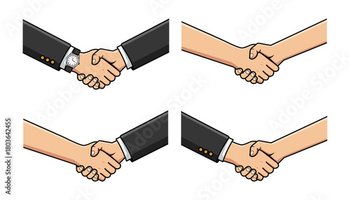 Handshake symbols in various styles