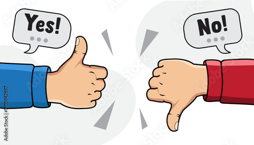 Move your thumb up as a sign of like and down as a sign of dislike