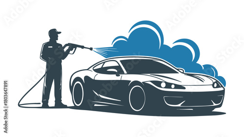 Car wash service illustration