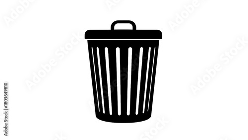 Vector illustration of trash can icon, isolated on transparent background 