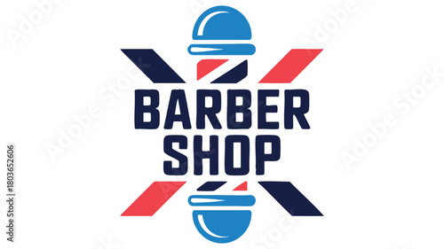 Barber shop pole emblem design