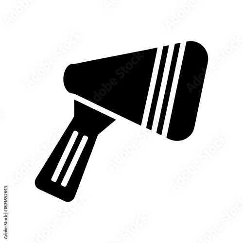 Handheld Barcode Reader Icon Simple Black Silhouette.