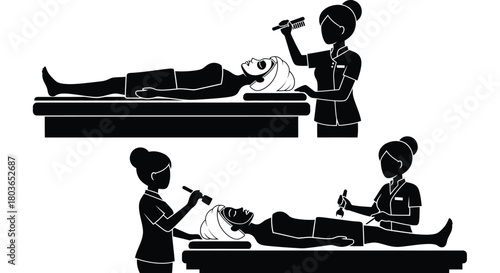 Spa facial treatment vector illustration skincare beauty wellness