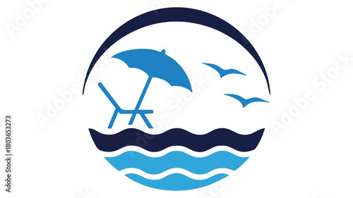 Summer beach holiday travel art