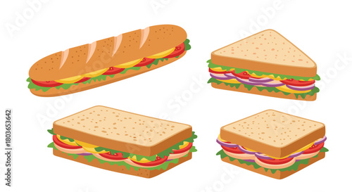 Delicious sandwiches assortment for a tasty and satisfying meal.