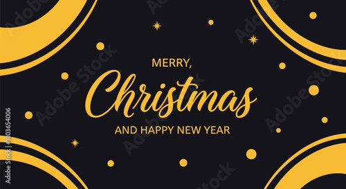 Merry christmas and happy new year festive celebration greeting card