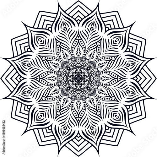 Beautiful floral pattern mandala art isolated on a white background, decoration element for meditation poster, yoga, banner, henna, invitation, cover page, design element mandala art, vector art