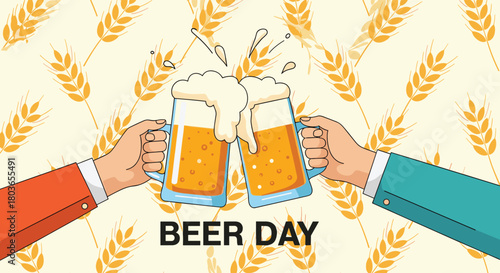 Cheers to Beer Day: Toasting with Frothy Mugs of Brew.