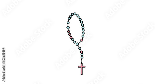 Rosary beads with a cross a symbol of faith and prayer.