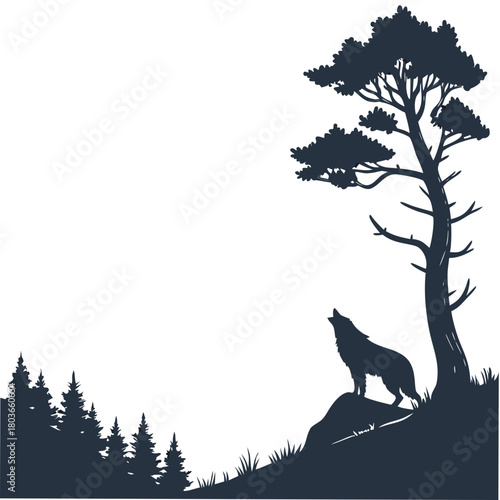 silhouette of a wolf