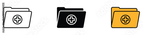 Create folder icon vector. medical records file symbol. vector illustration.
