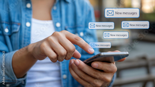 Stay connected with instant new messages arriving on your smartphone, perfect for mobile business updates or personal communication on the go