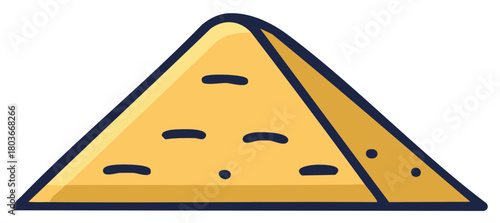 Flat Design Samosa Icon Featuring Indian Appetizer in Triangular Shape