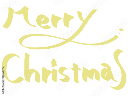 元気で華やかな黄色のクリスマスメッセージ文字
