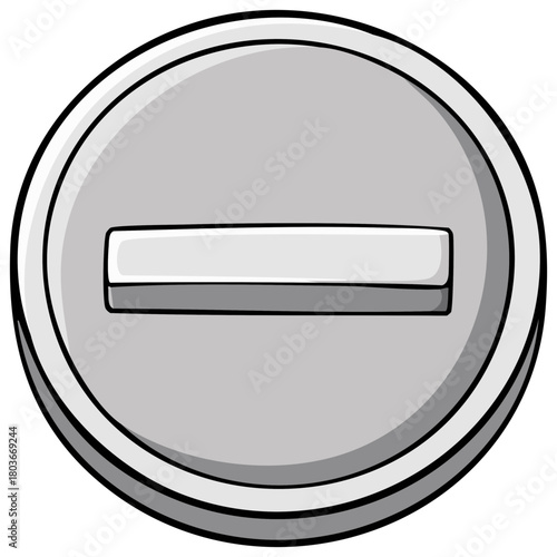 Simple Gray Minus Symbol Inside a Circle Icon Graphic Design
