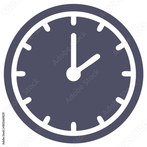 Simple clock icon flat vector graphic for time management deadline and schedule concept