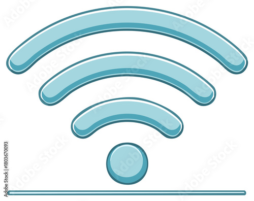 Wireless Internet Connection Symbol Depicting Network Signal Strength Indicator