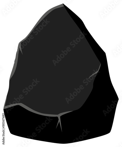 Isolated Sharped Coal Nugget Cartoon Clip Art Symbol, Mineral Fuel Resource