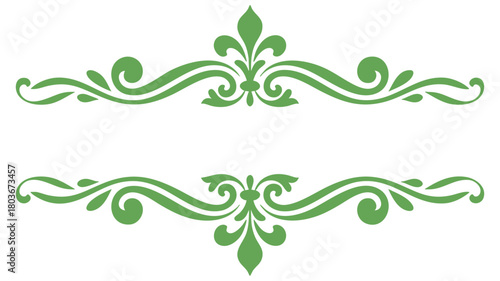 Green ornate floral border design