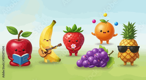 Happy Chibi Tropical Fruits Pack
