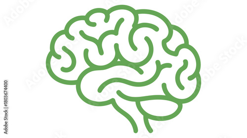 Human brain outline icon concept