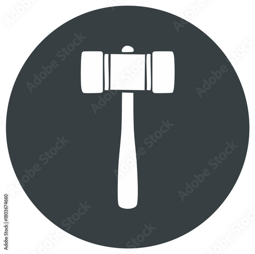 Gavel Icon Vector Graphic For Courts and Justice Matters in Law or Auction Contexts