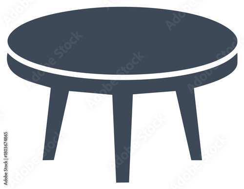 Round Table with Four Legs Minimalist Furniture Accent Piece for Home or Office