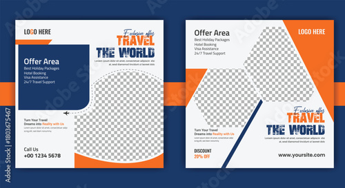 Travel Deals Announcement Post for Summer Escape and Tropical Vacation Offer Creative Web Banner