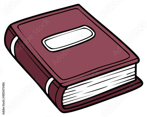 Hardcover Book with Blank Label and White Pages