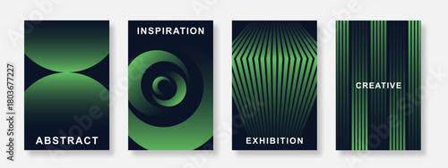 Abstract gradient poster background set. Minimalist cover template with geometric design. Suitable for banner, flyer, brochure, social media. Vector